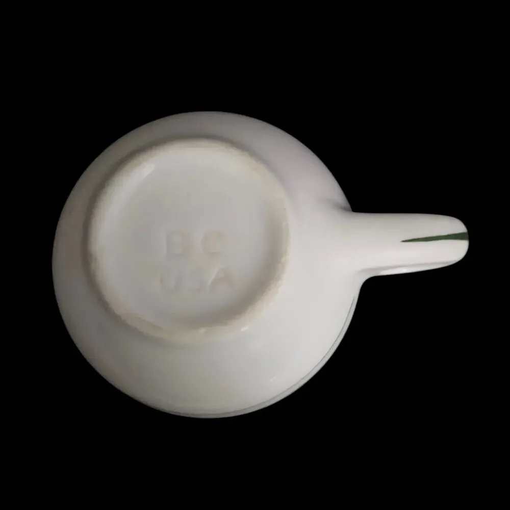 Buffalo China Green Stripe Restaurant Ware Soup Chili Cups Set of 4 USA